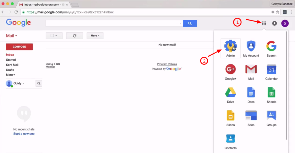 Log into your Google Admin console